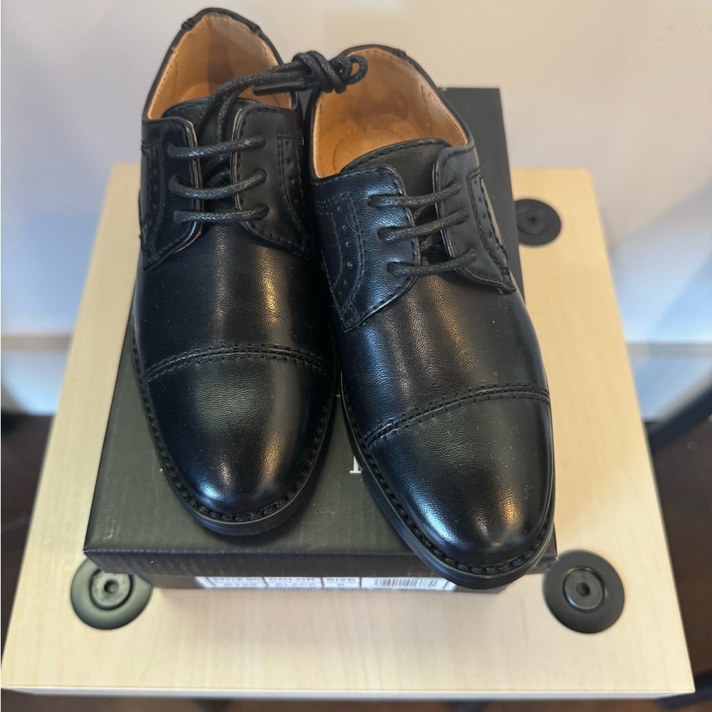 Tip Top Kids Black Dress Shoes Cap Toe Oxford